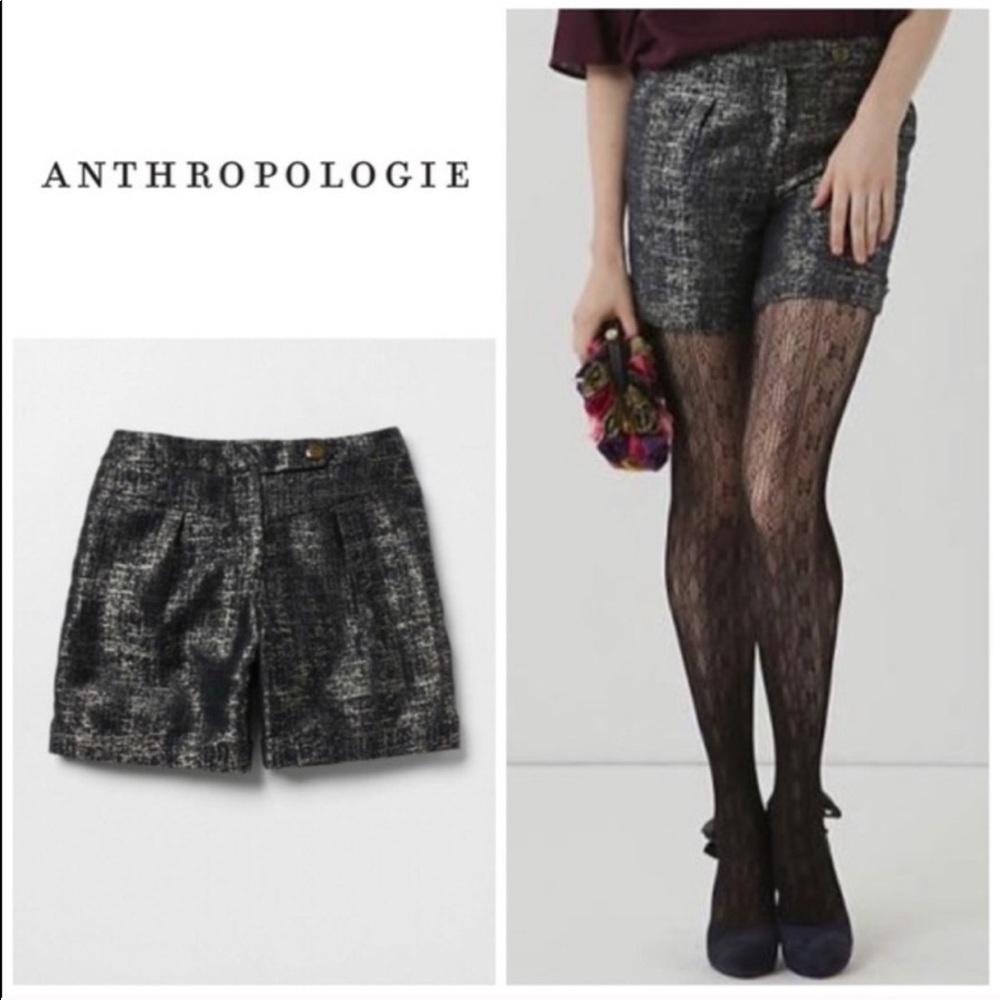 coquille navy & gold metallic shorts